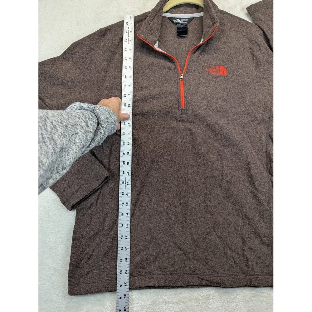 The North Face Fleece Pullover Mens M Brown 1/4 Zip Hiking Outdoor Jacket